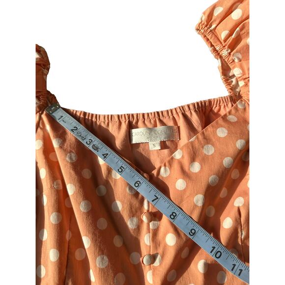 Caroline Constas Savannah Trad Cottagecore Puff Sleeve Polka Dot Dress Small - Picture 11 of 13
